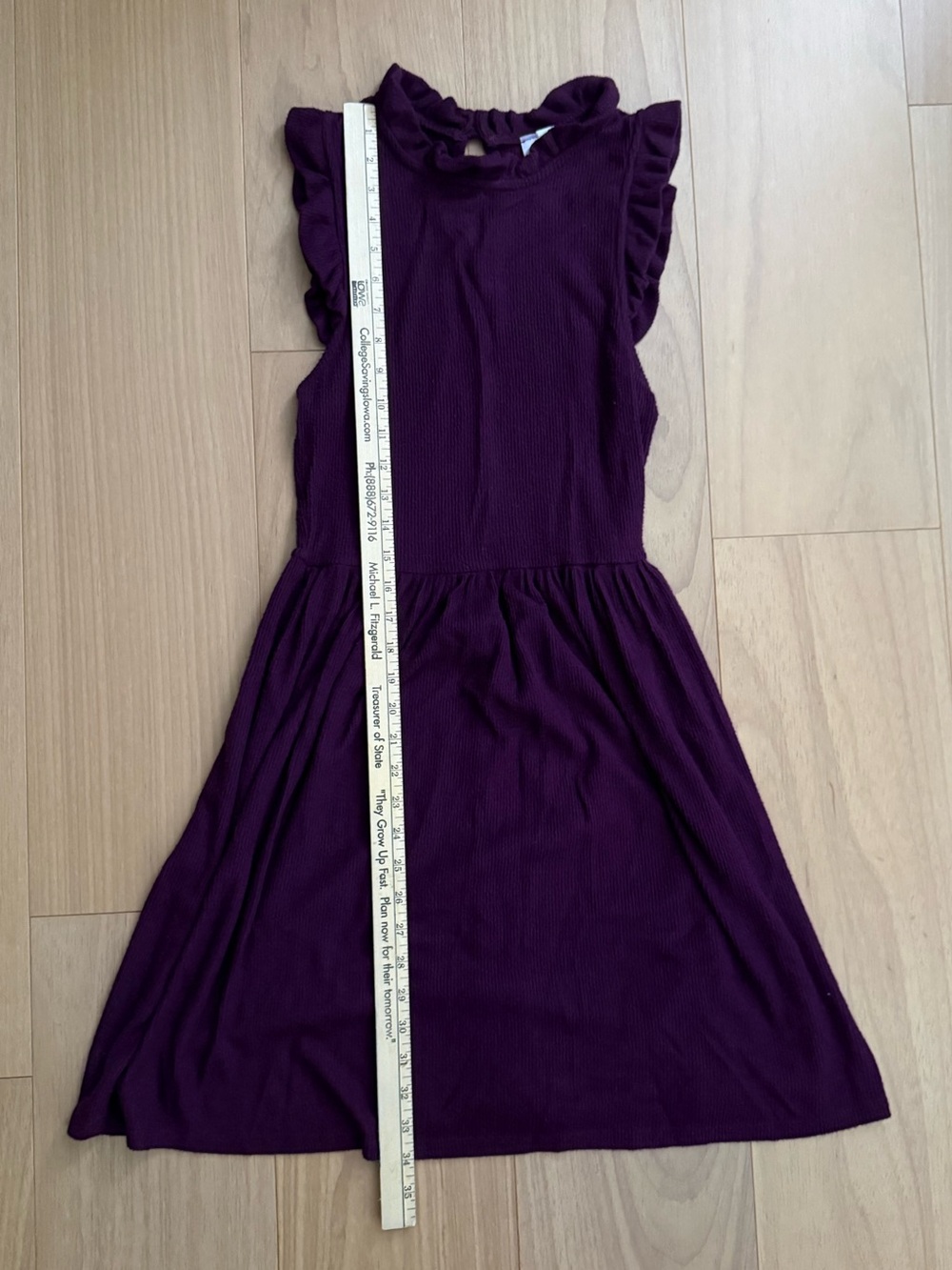 Alya Plum Ruffle Sleeve Knit Dress - Picture 8 of 9